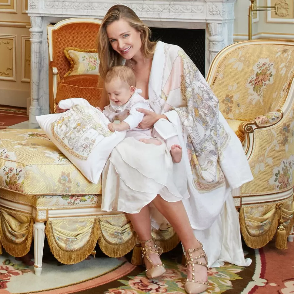 Atelier Choux Paris White Carousel Swaddle (98cm)^ Sleeping Accessories