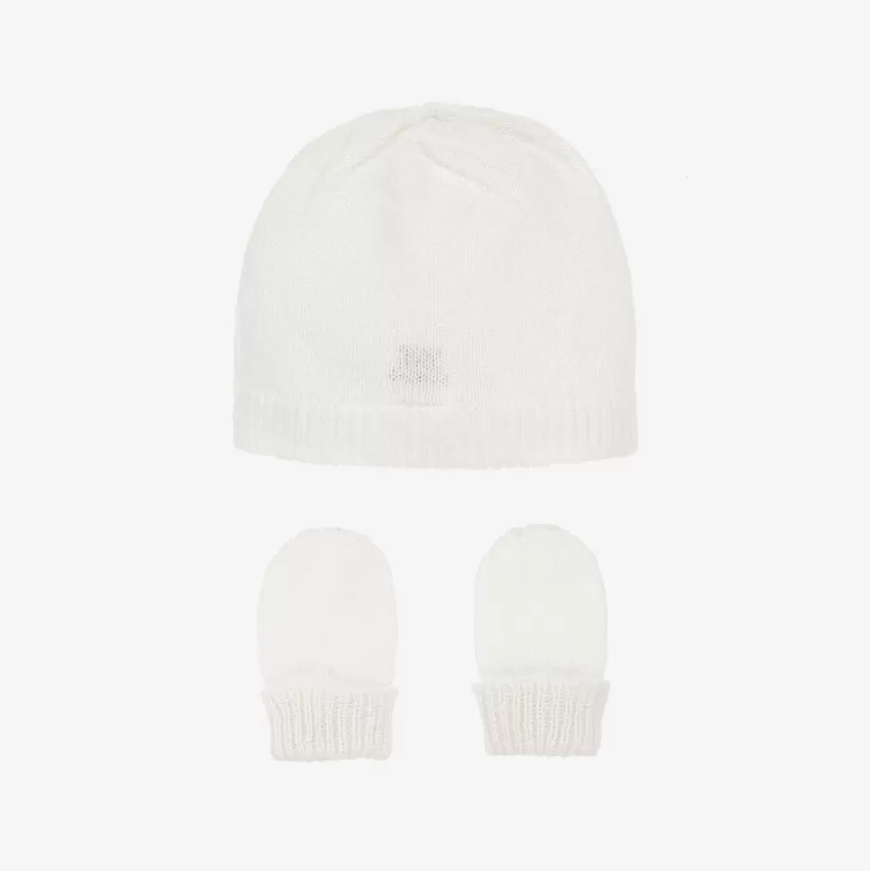 G.H.Hurt amp; Son White Cashmere Baby Hat & Mittens Set^ Gifts