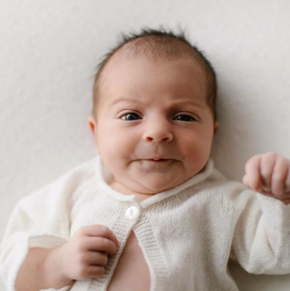 G.H.Hurt amp; Son White Cashmere Knitted Baby Cardigan^ Tops