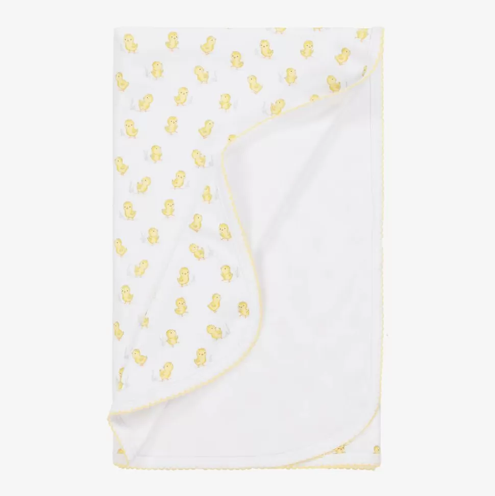 Kissy Kissy White Cheery Chicks Pima Cotton Blanket (73cm)^ Blankets & Shawls