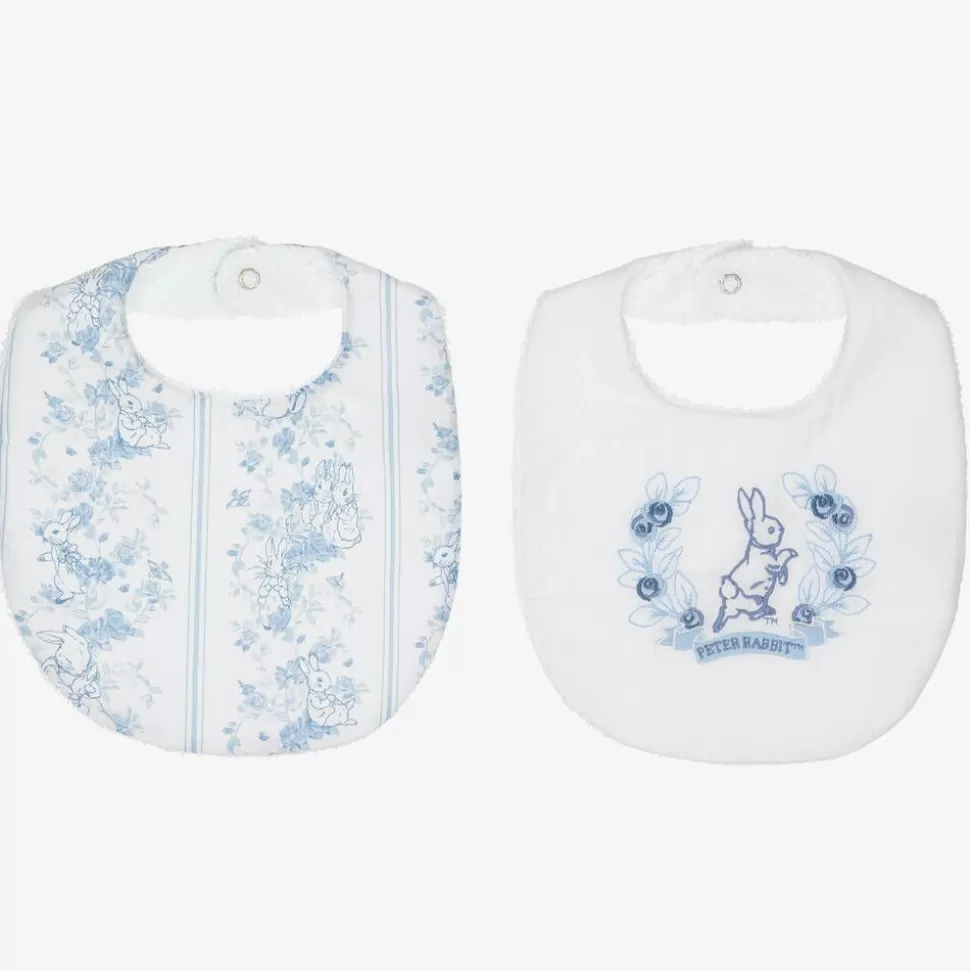 Peter Rabbit™ by Childrensalon White Cotton & Linen Bibs (2 Pack)^ Feeding Accessories