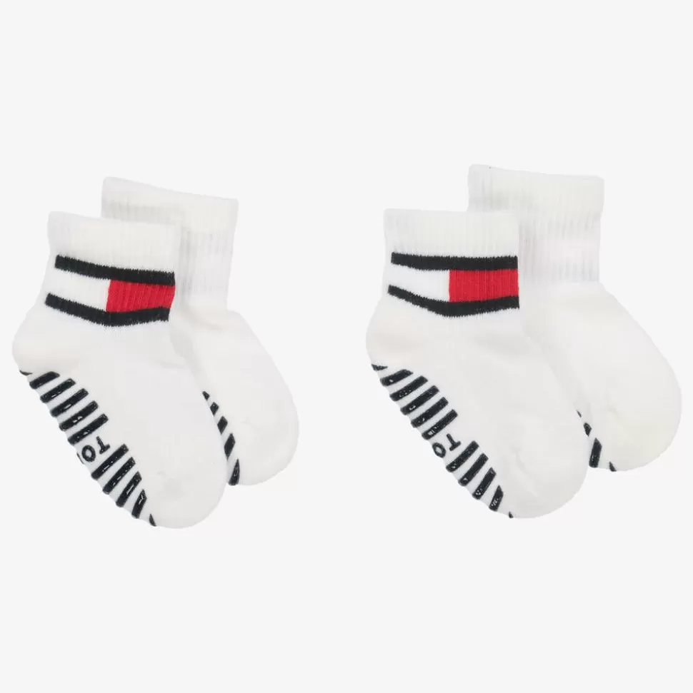 Tommy Hilfiger White Cotton Ankle Socks (2 Pack)^ Socks