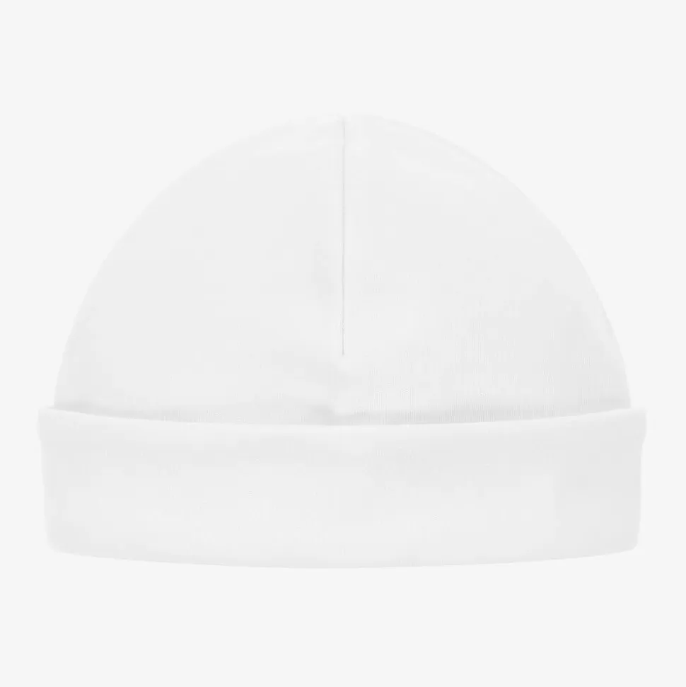Laranjinha White Cotton Baby Hat^ Hats