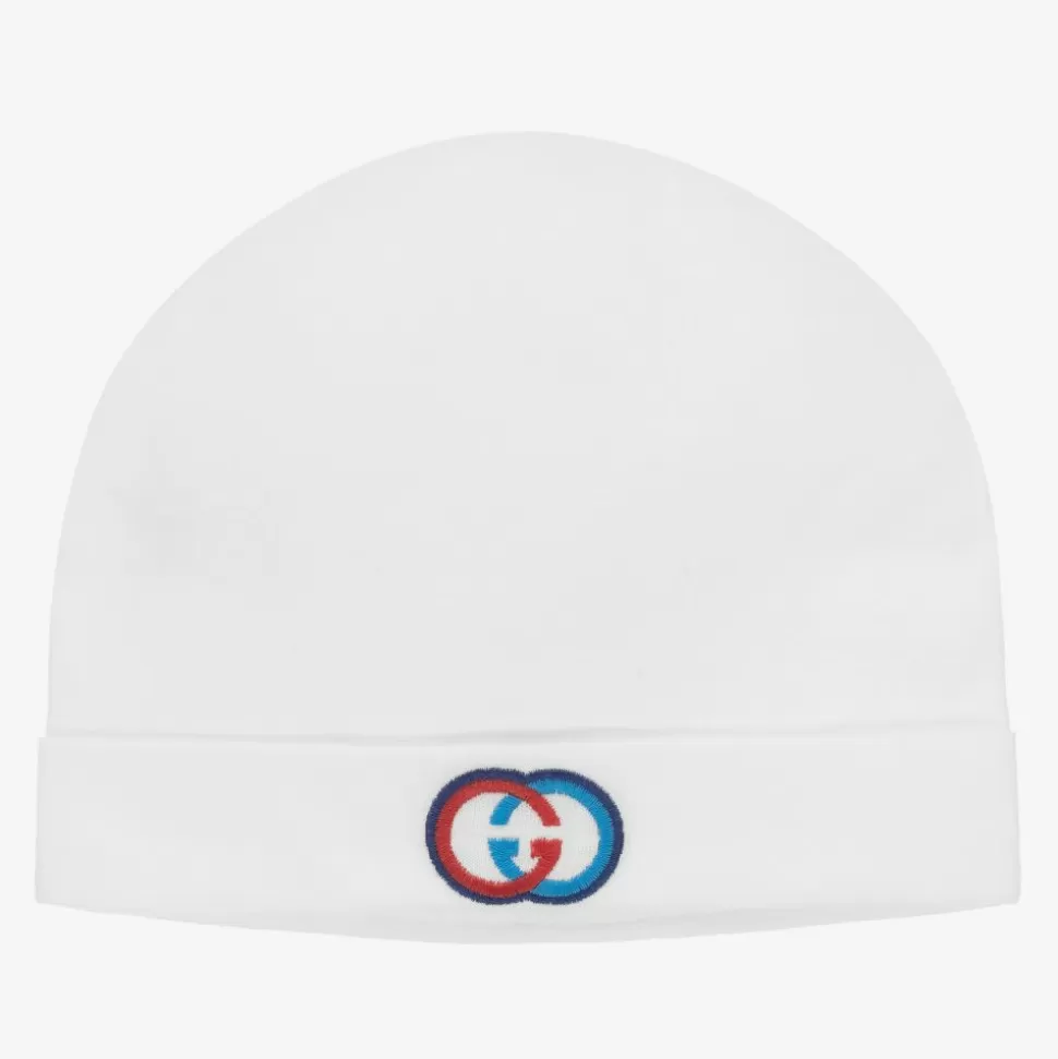 Gucci White Cotton Baby Hat^ Hats