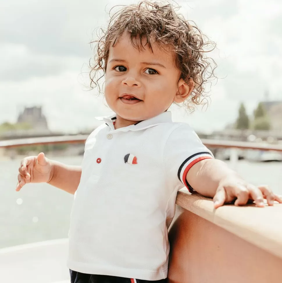 Tartine et Chocolat White Cotton Baby Polo Shirt^ Tops