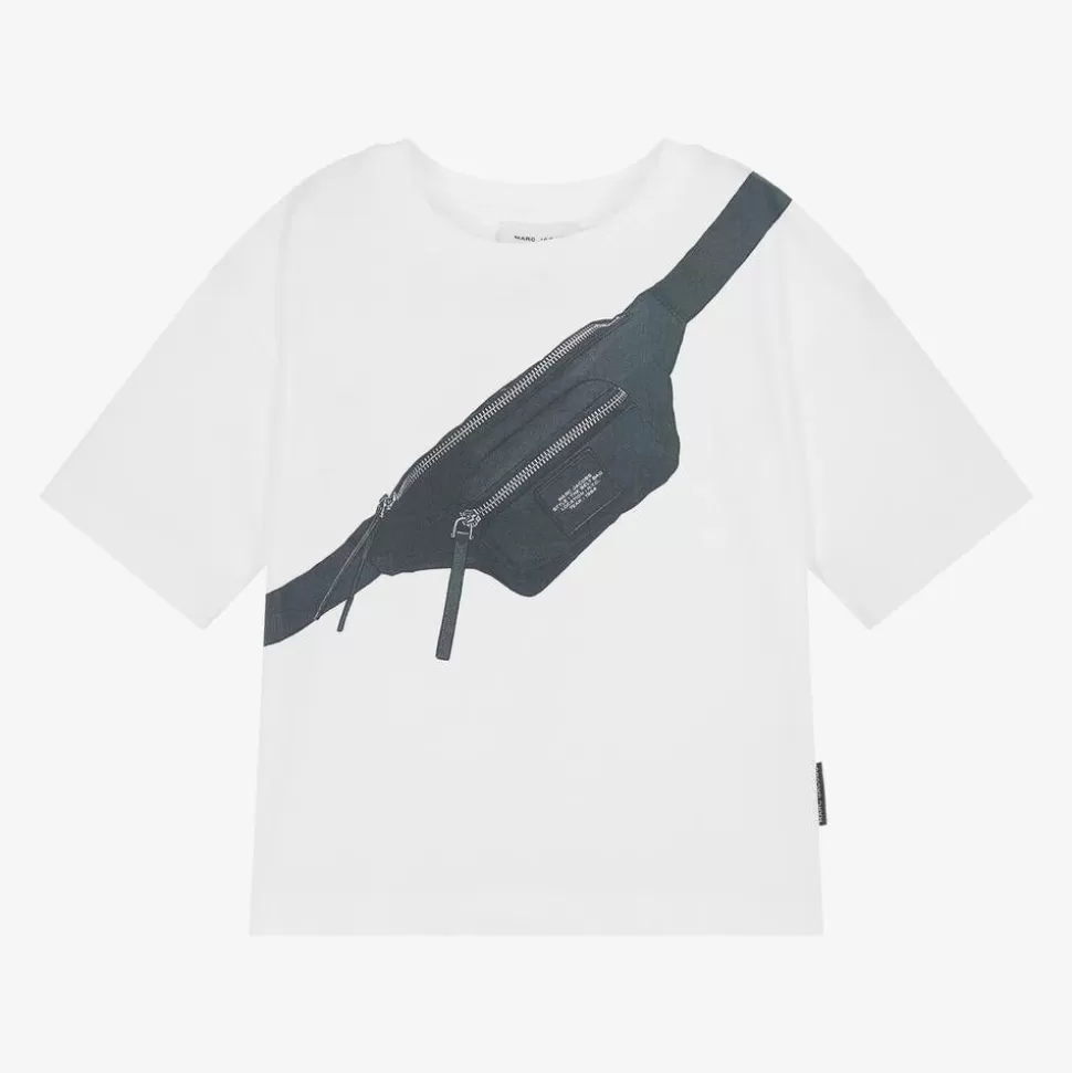 MARC JACOBS White Cotton Biker Belt Bag T-Shirt^BOY Tops | Tops