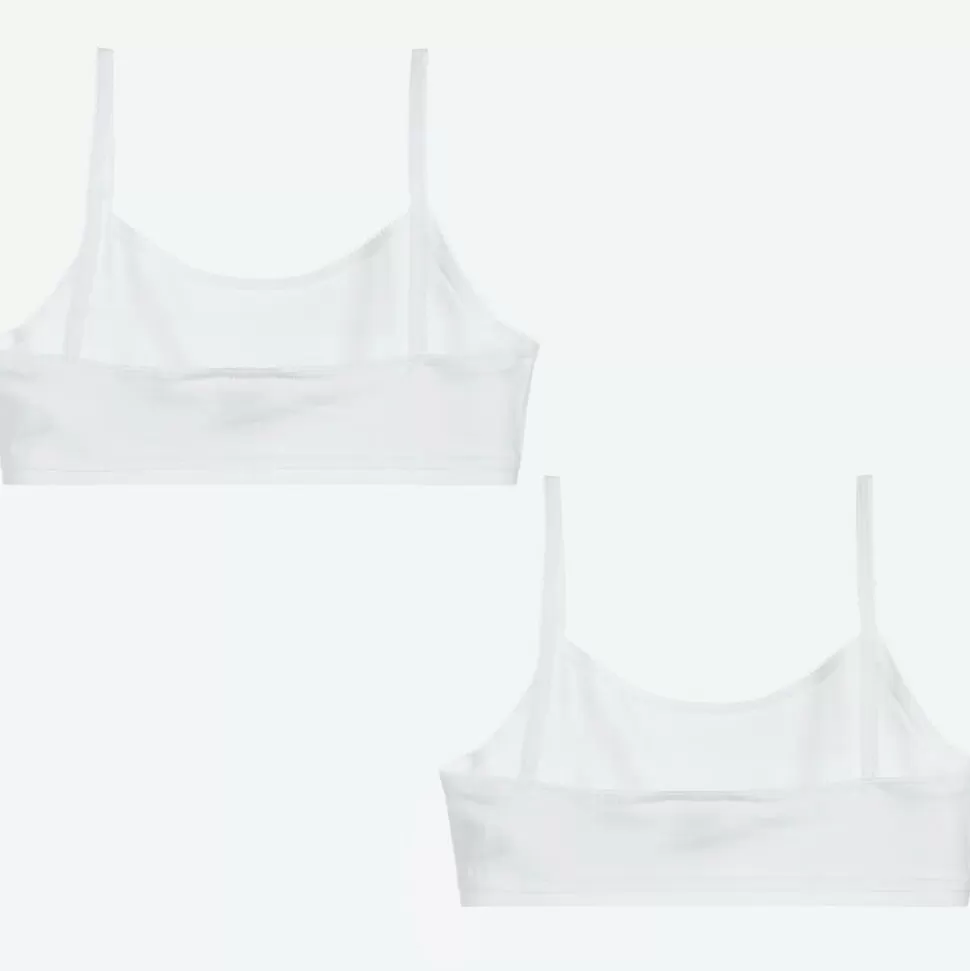 Petit Bateau White Cotton Bra Tops (2 Pack)^ Underwear