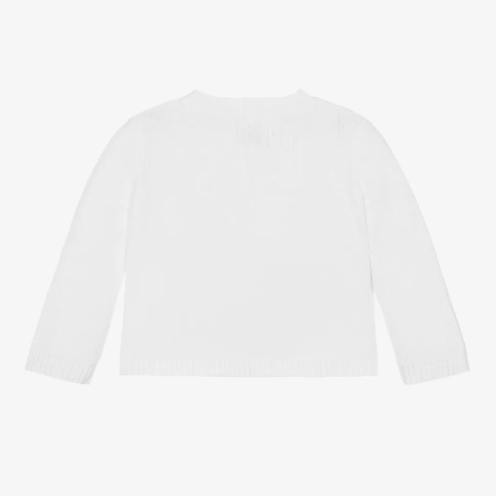 Emile et Rose White Cotton Knit Cardigan^ Tops