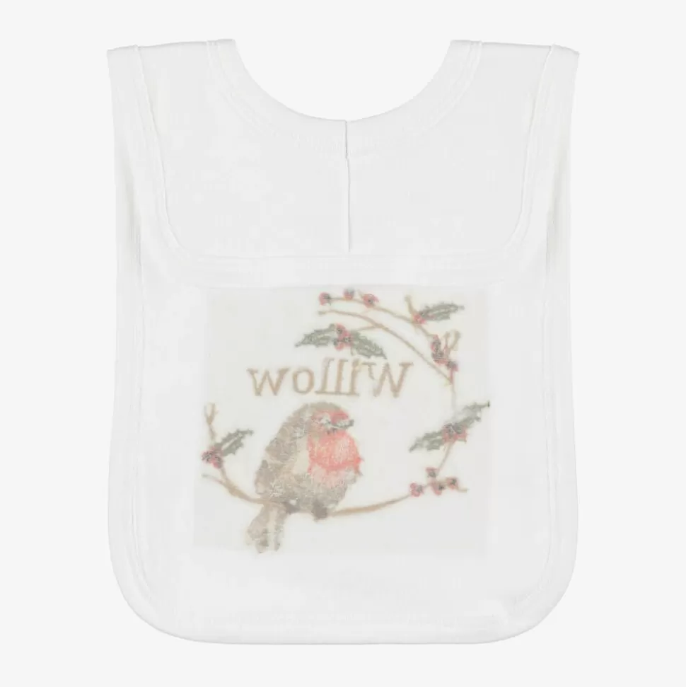 Paint My Dreams White Cotton Personalised Robin Bib^ Feeding Accessories