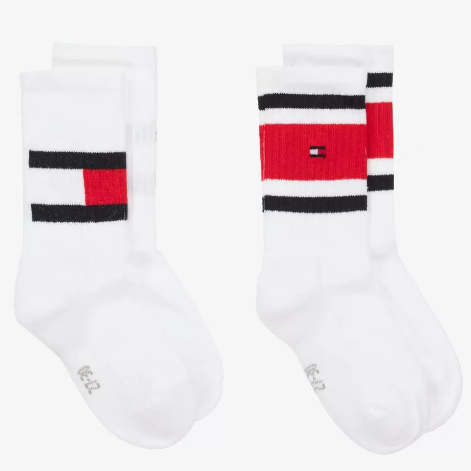 Tommy Hilfiger White Cotton Sports Socks (2 Pack)^BOY Socks