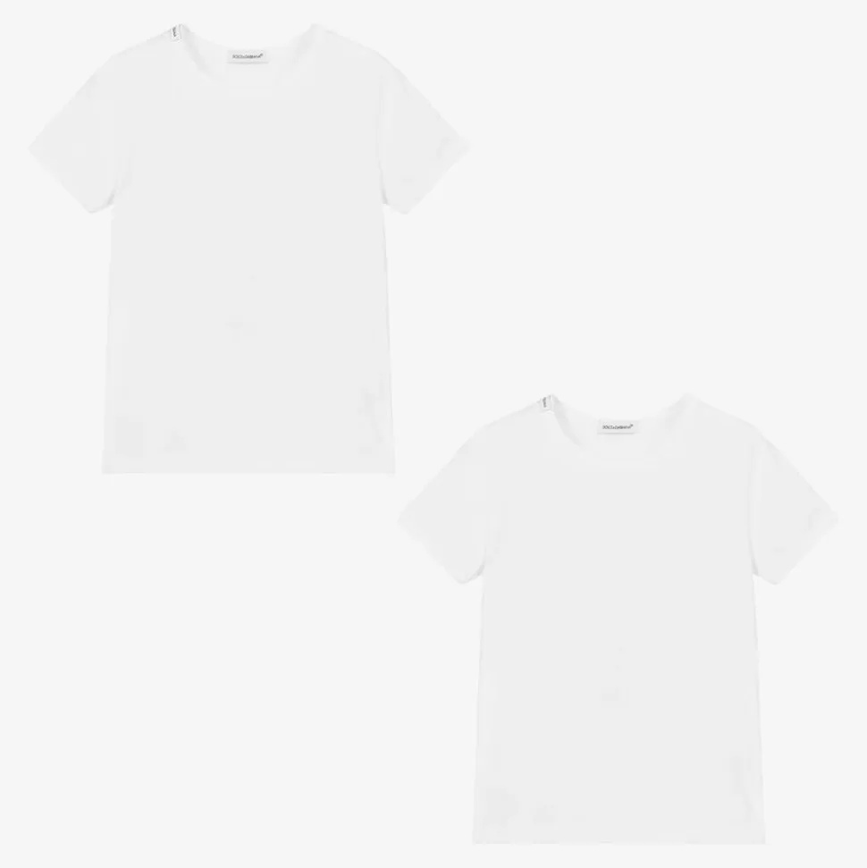 Dolce amp; Gabbana White Cotton T-Shirts (2 Pack)^BOY Underwear | Underwear