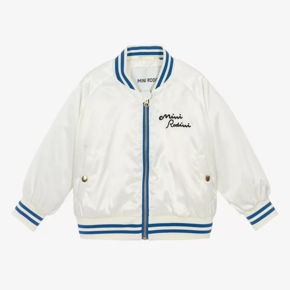 Mini Rodini White Dolphin Baseball Jacket^ Coats & Jackets