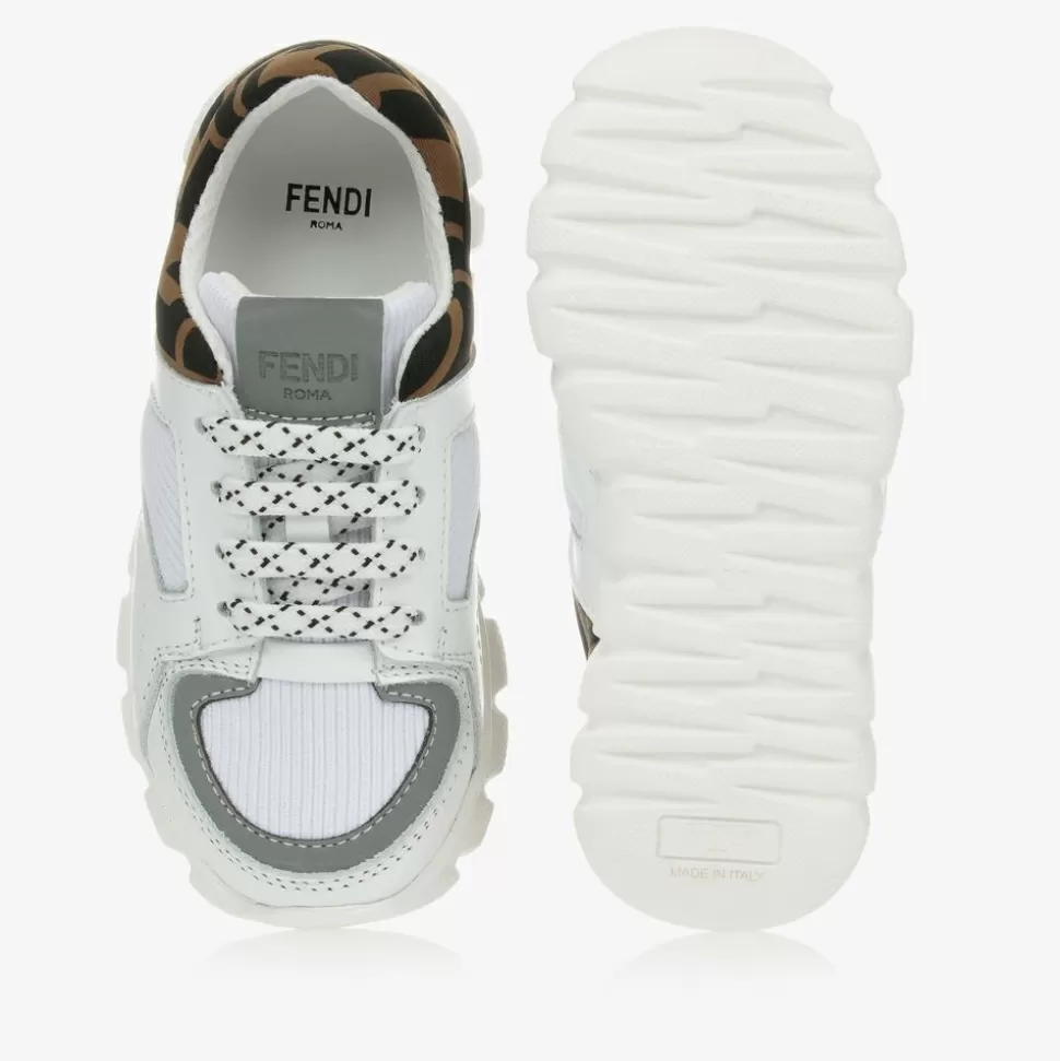 white_ff_leather_trainers_2.webp Fendi White FF Leather Trainers^BOY Trainers | Trainers