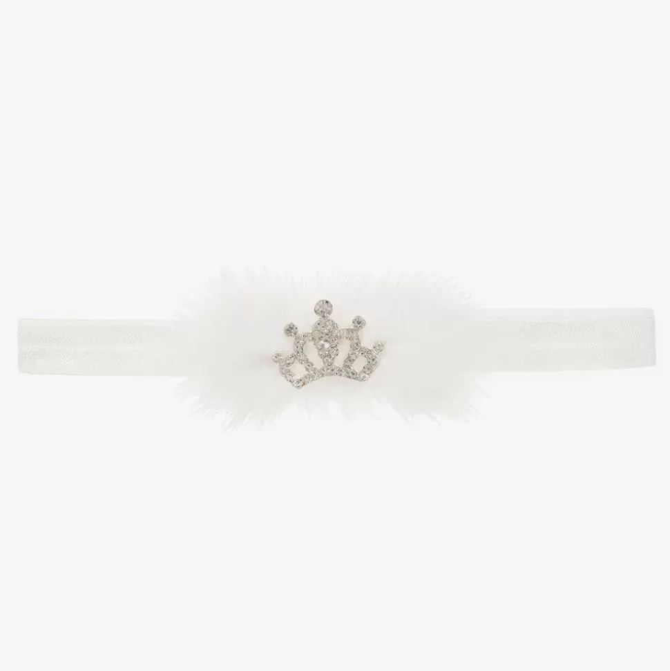 Cute Cute White Fur & Diamanté Headband^ Hair Accessories