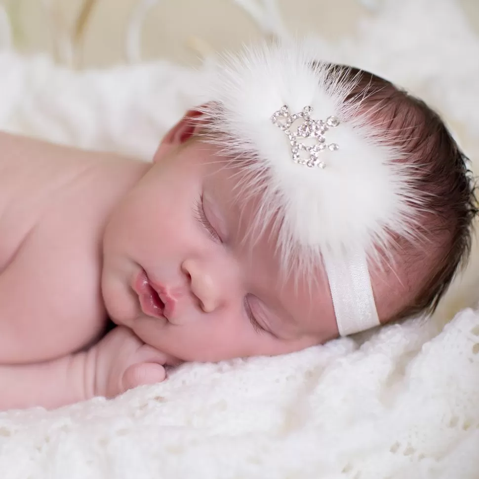 Cute Cute White Fur & Diamanté Headband^ Hair Accessories