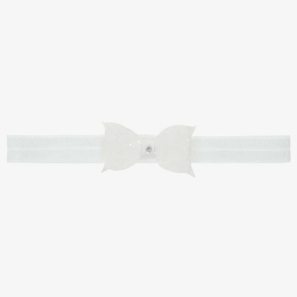 Cute Cute White Glitter Bow Headband^ Hair Accessories