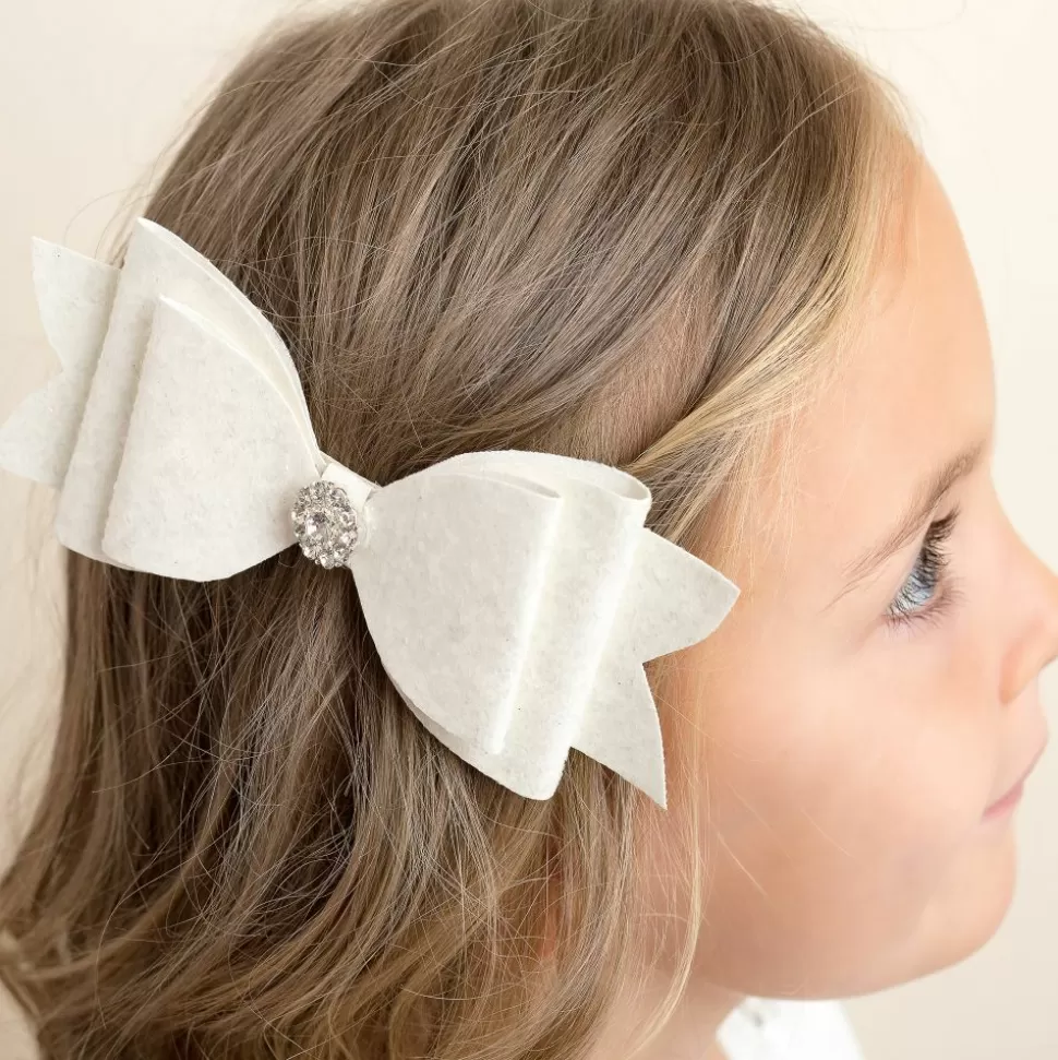 Cute Cute White Glitter Hairclip (14cm)^ Hair Accessories
