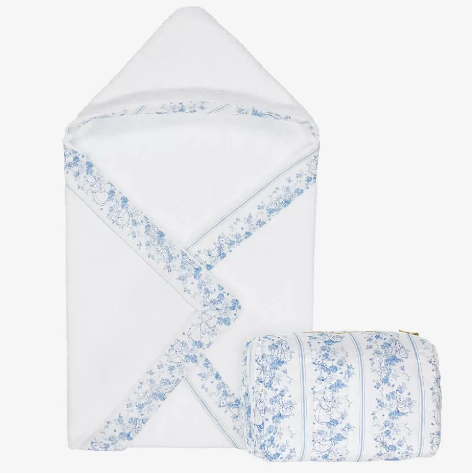 Peter Rabbit™ by Childrensalon White Hooded Baby Towel & Wash Bag Set^ Towels & Robes