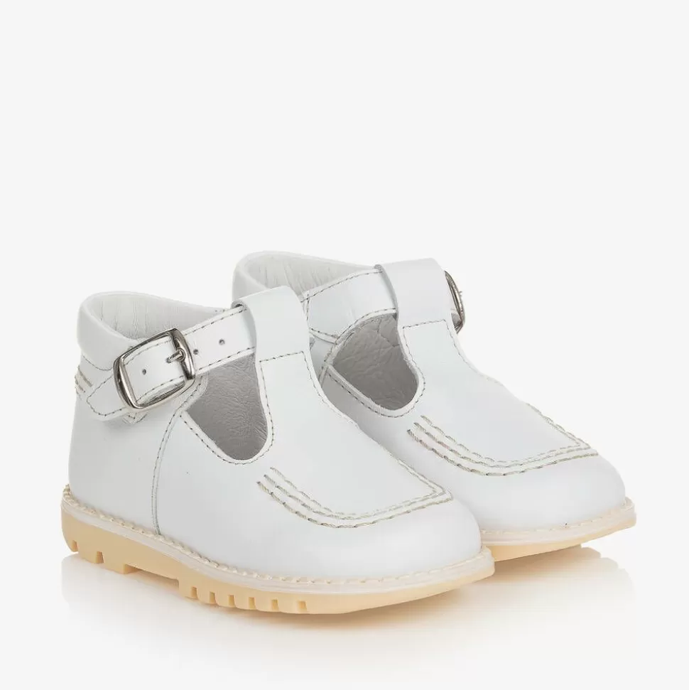 Childrens Classics White Leather T-Bar Shoes^BOY Bar Shoes | Bar Shoes