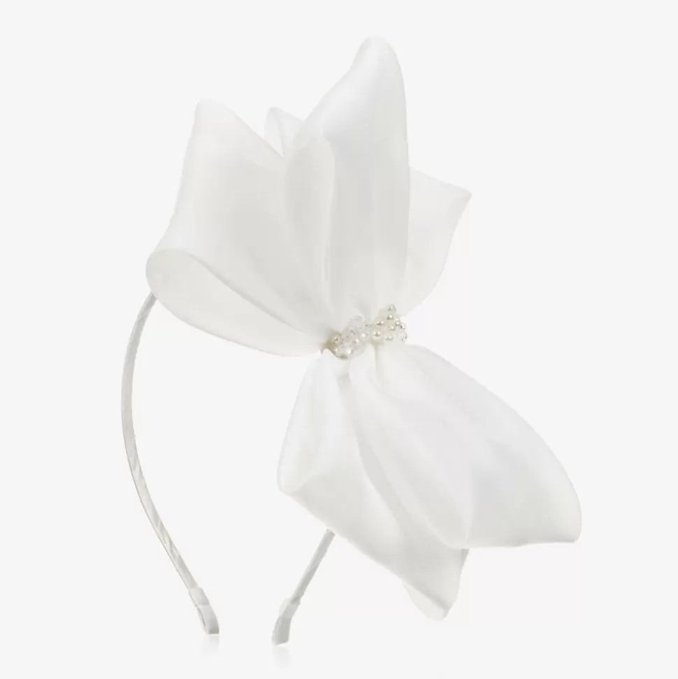 Sienna Likes To Party White Organza Bow Hairband^ Hair Accessories