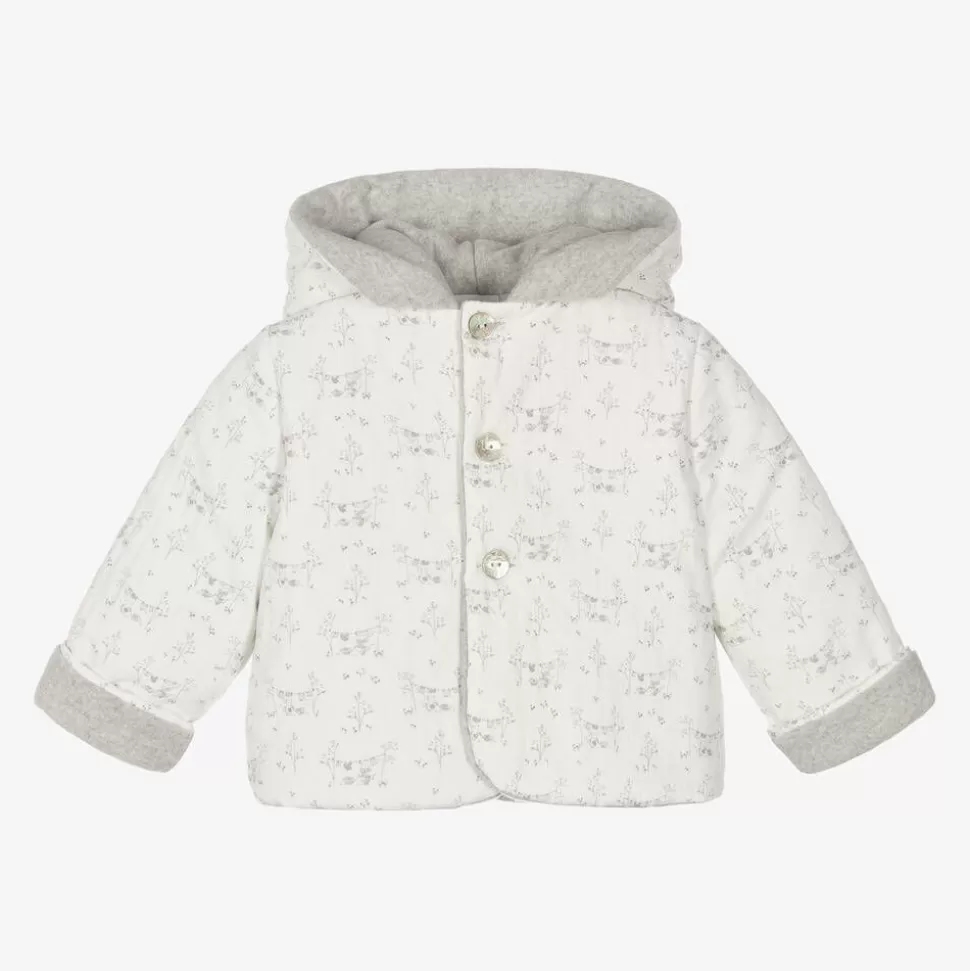 Paz Rodríguez White Padded Cotton Mouse Baby Jacket^ Coats & Jackets