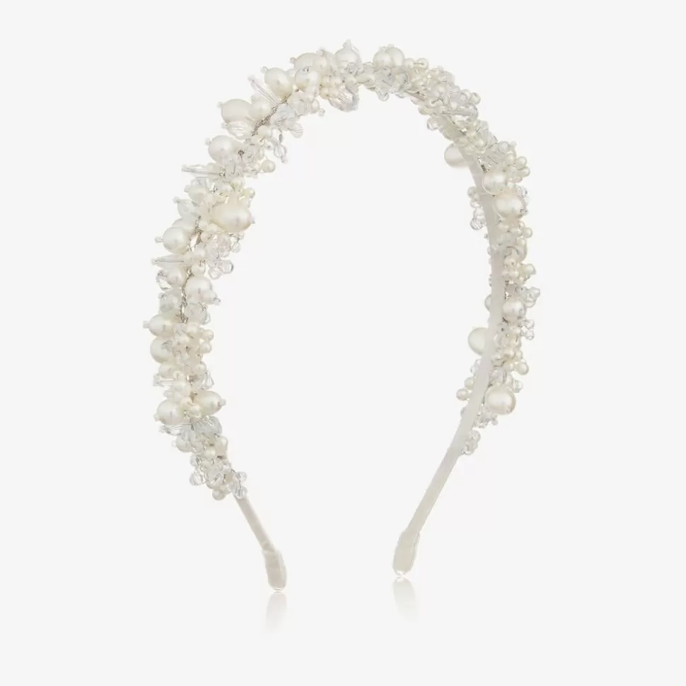 Sienna Likes To Party White Pearl & Crystal Hairband^ Hair Accessories