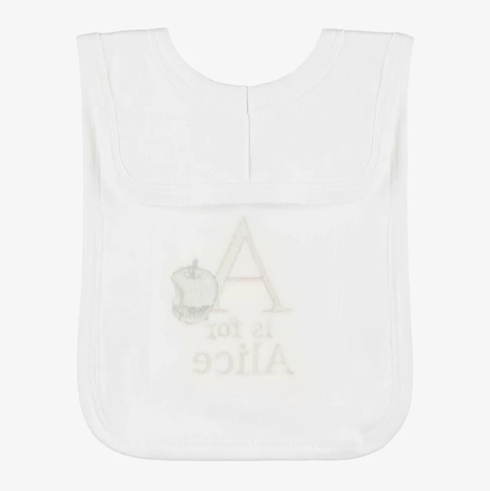 Paint My Dreams White Personalised 'A' Initial Bib^ Gifts