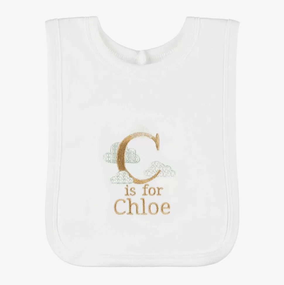 Paint My Dreams White Personalised 'C' Initial Bib^ Gifts