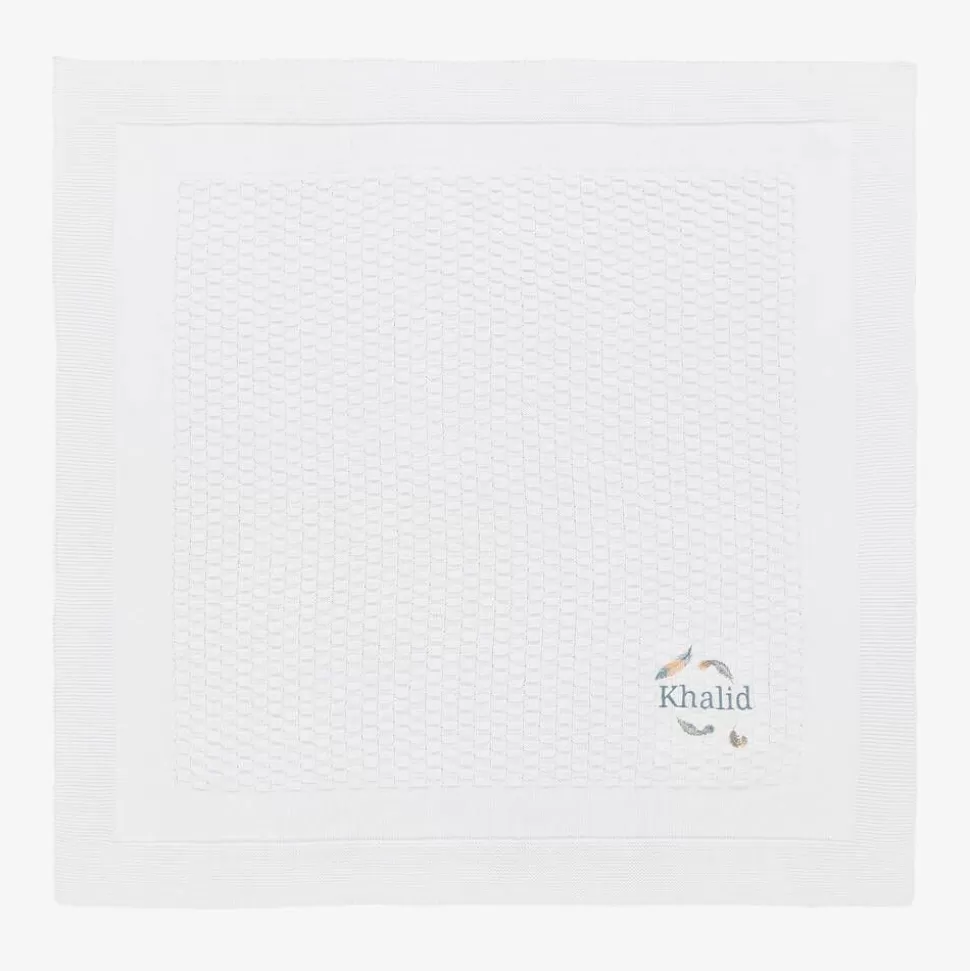 Paint My Dreams White Personalised Cotton Blanket (88cm)^ Gifts