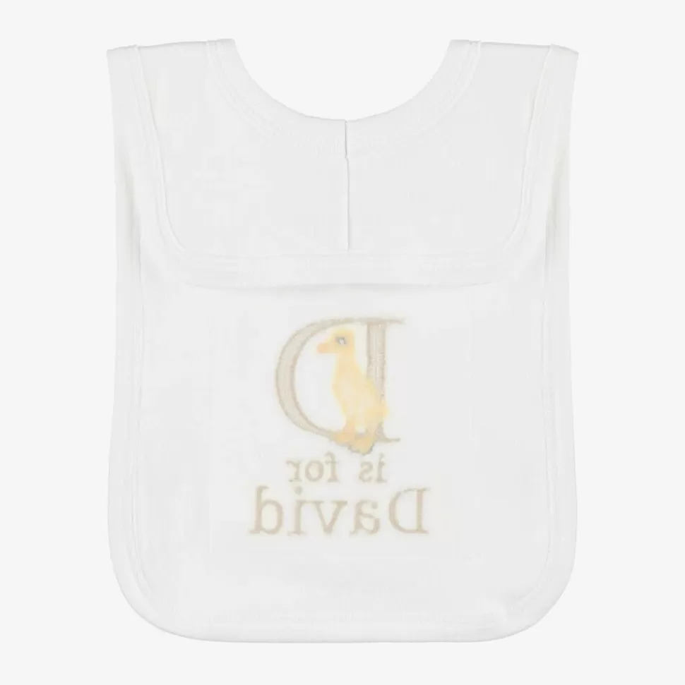 Paint My Dreams White Personalised 'D' Initial Bib^ Gifts