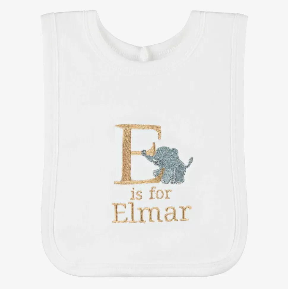 Paint My Dreams White Personalised 'E' Initial Bib^ Gifts