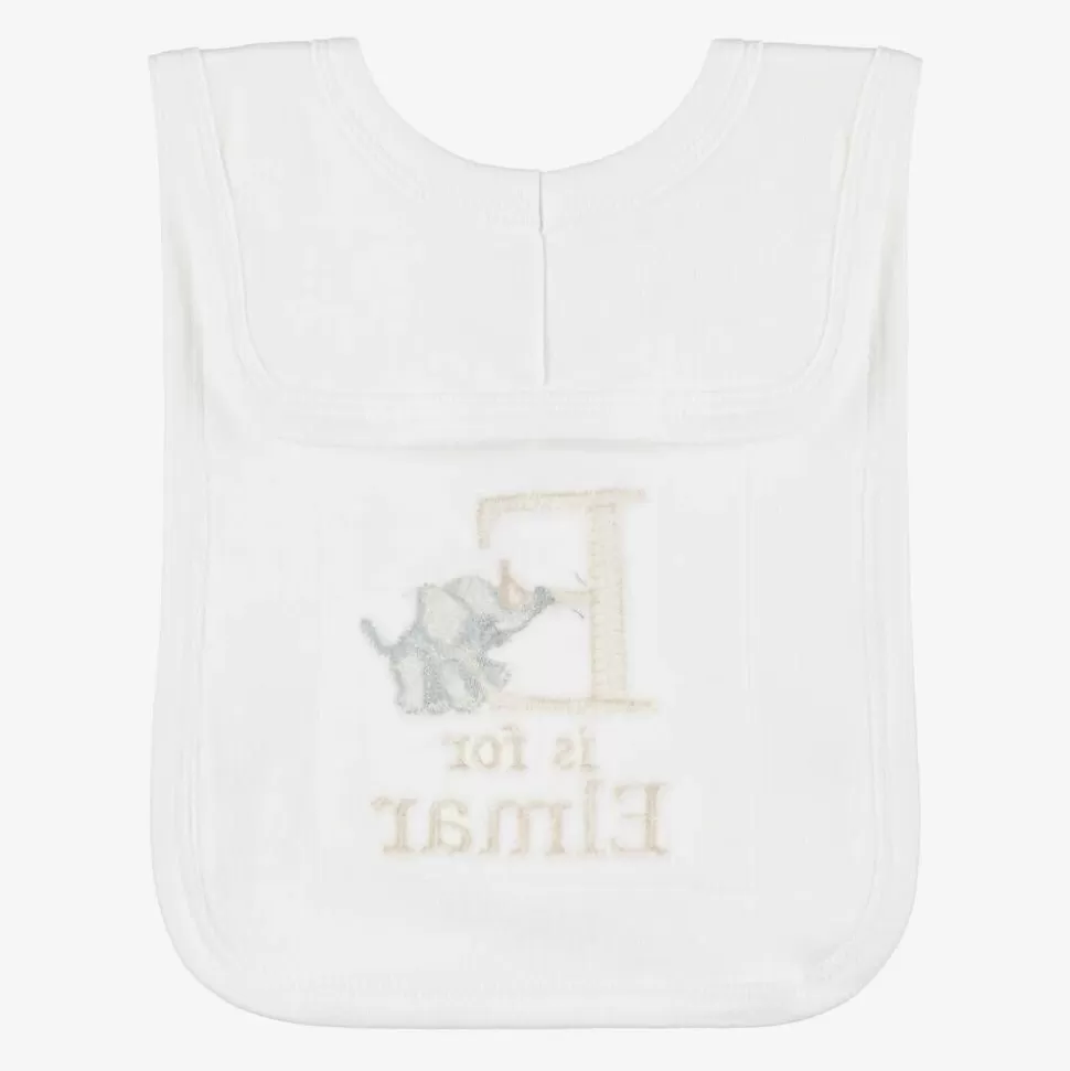 Paint My Dreams White Personalised 'E' Initial Bib^ Gifts