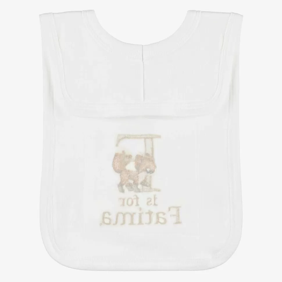 Paint My Dreams White Personalised 'F' Initial Bib^ Gifts