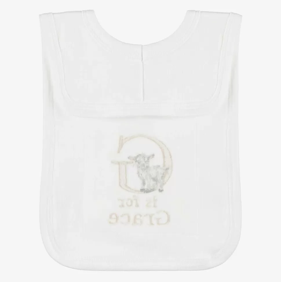 Paint My Dreams White Personalised 'G' Initial Bib^ Gifts