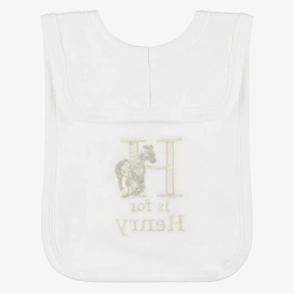 Paint My Dreams White Personalised 'H' Initial Bib^ Gifts
