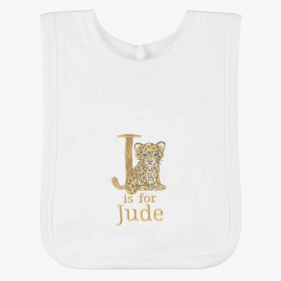 Paint My Dreams White Personalised 'J' Initial Bib^ Gifts