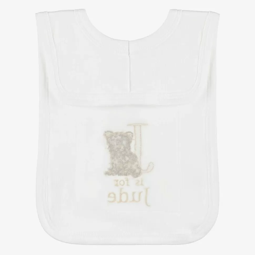 Paint My Dreams White Personalised 'J' Initial Bib^ Gifts
