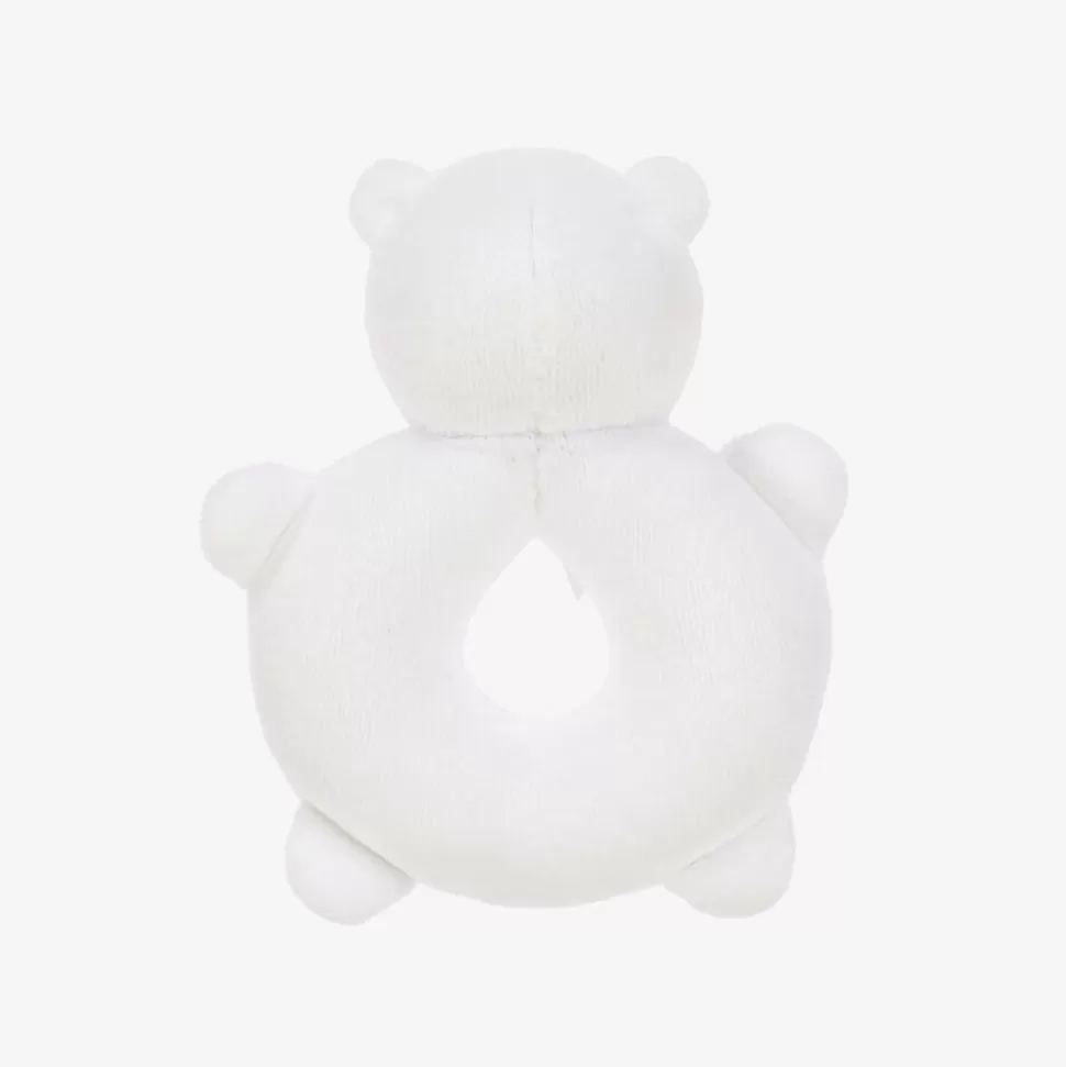 Emile et Rose White Plush Bear Rattle Toy (14cm)^ Sleeping Accessories