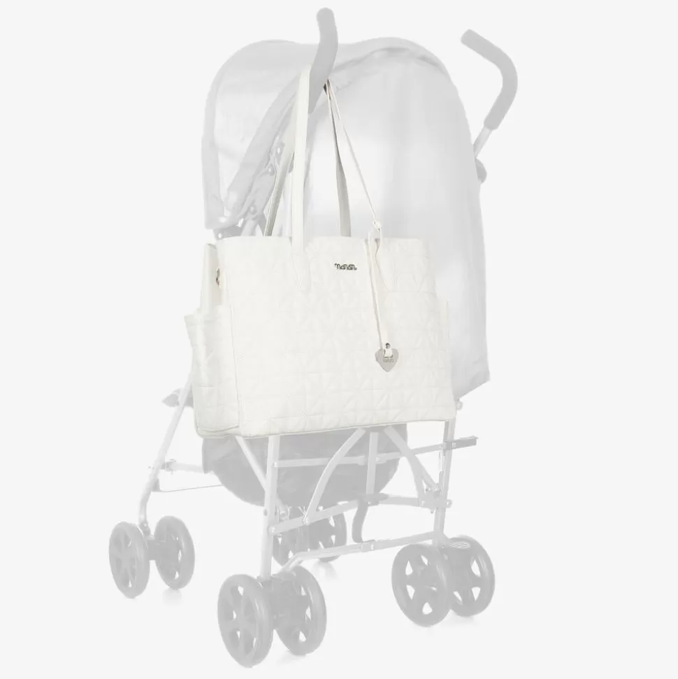 Nanán White Quilted Changing Bag (39cm)^ Bags