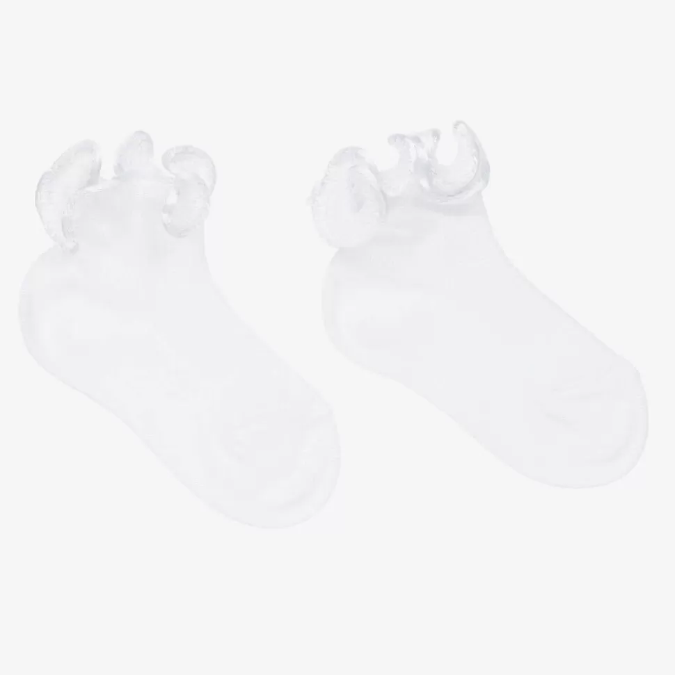 Story Loris White Ruffle Baby Socks^ Socks