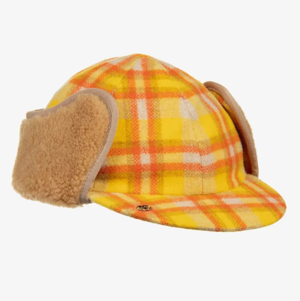 Gucci Yellow & Orange Check Trapper Hat^ Hats