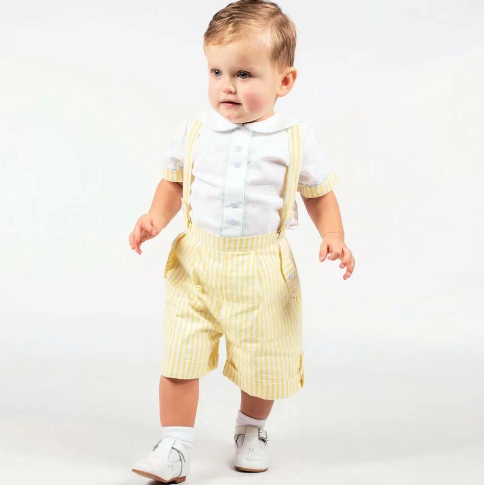 Beau KiD Yellow & White Shorts Set^ Outfit Sets