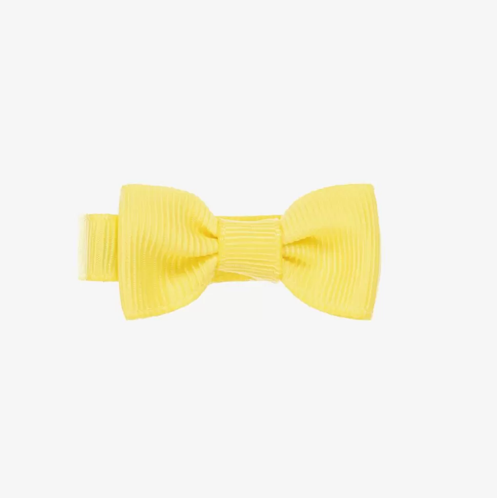 Peach Ribbons Yellow Bow Hair Clip (5cm)^ Hair Accessories