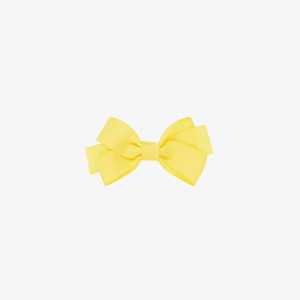 Peach Ribbons Yellow Bow Hair Clip (7cm)^ Hair Accessories
