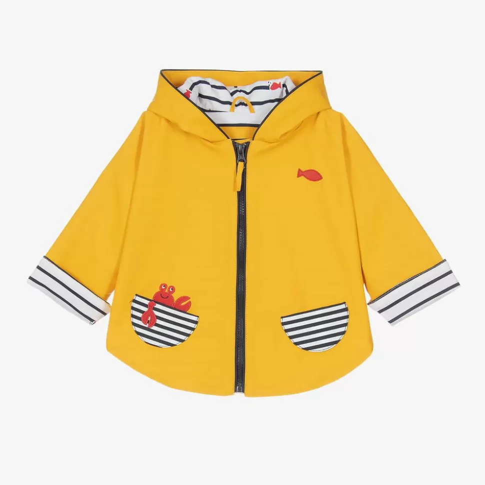 Week-end à la mer Yellow Hooded Rain Cape^ Coats & Jackets