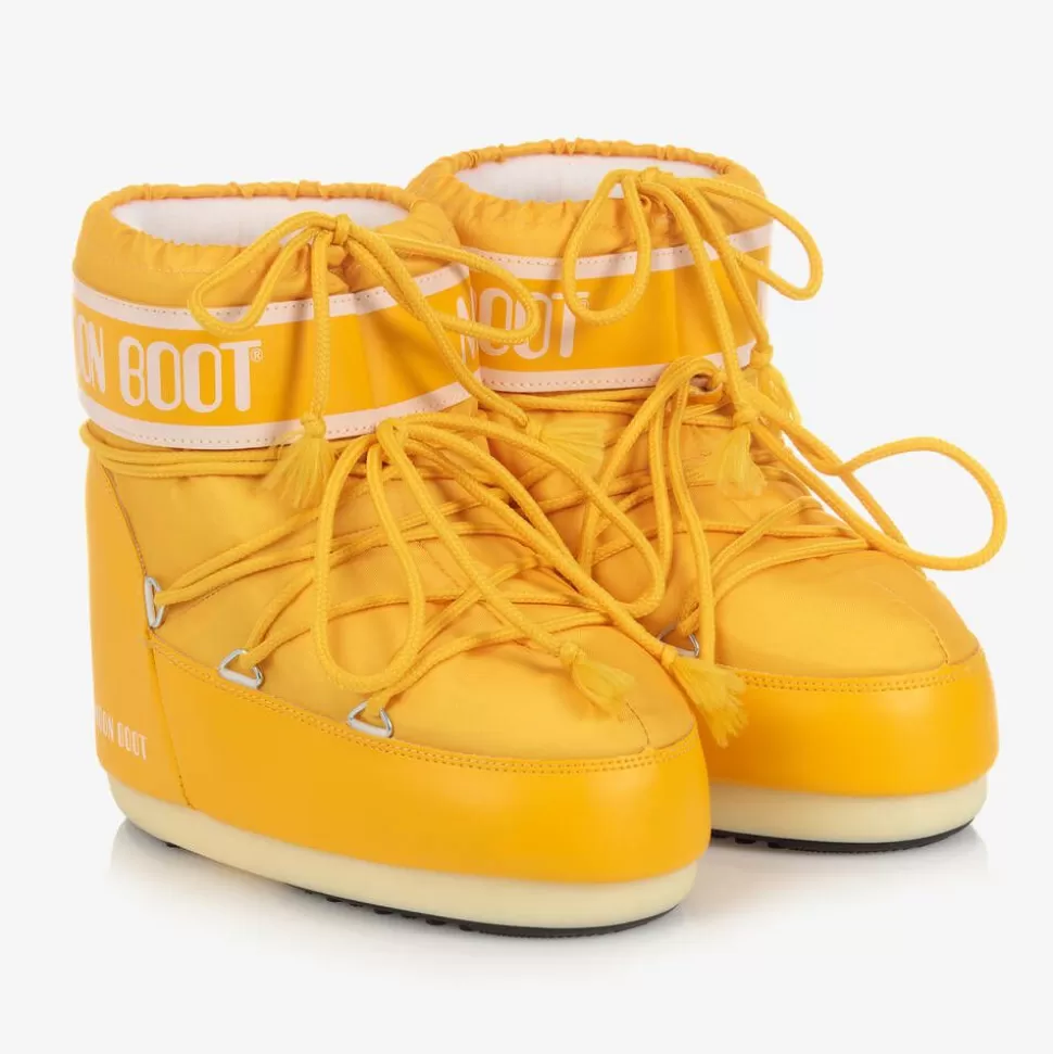 Moon Boot Yellow Logo Short Snow Boots^BOY Snow Boots | Snow Boots